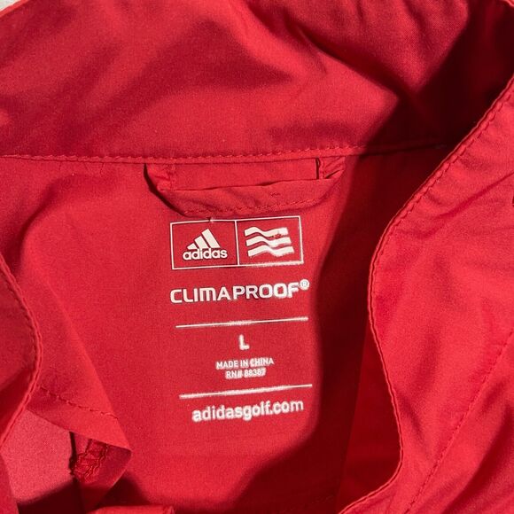Adidas Golf ClimaProof Wind 1/4 Zip Pullover Short Sleeve Jacket Sz Large Red‎ - Picture 3 of 12